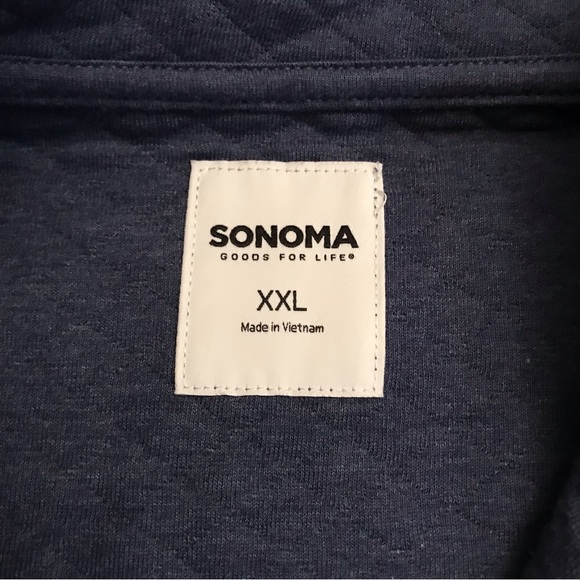 Sonoma Fleece Pullover NEW Adult Size XXL 2XL Blue Quarter Snap Pockets Unisex - Picture 12 of 12
